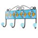 Turquoise Fish Ceramic Floral Tile Hook